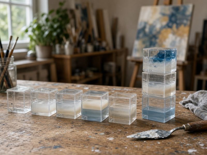 Acrylic blocks at Studio Salifslama